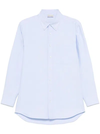 Moncler Blue Long-sleeved Cotton Shirt
