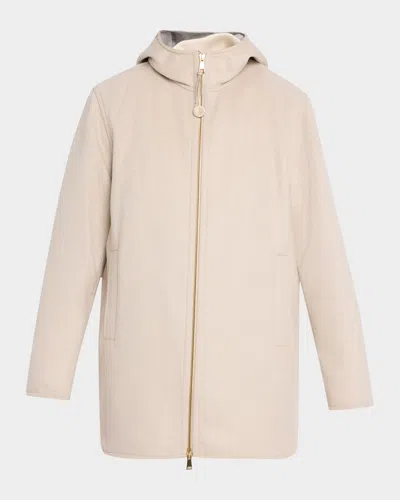 Moncler Hemiptere 3-in-1 Hooded Wool & Cashmere Down Jacket In Neutral