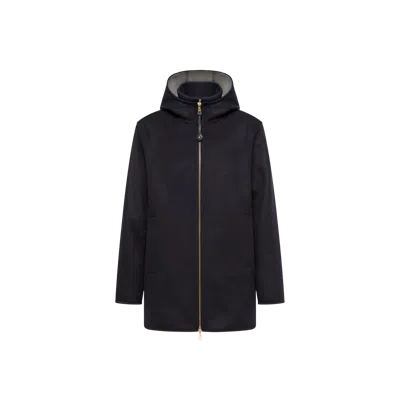 Moncler Hemiptere 3-in-1 Hooded Wool & Cashmere Down Jacket, Women, Blue, Size: 3