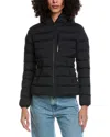 Moncler Herbe Stretch Nylon Hooded Puffer Jacket In Black