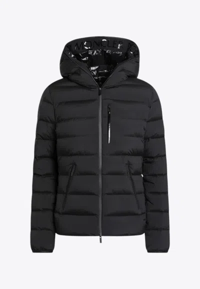 Moncler Herbe Hooded Down Jacket In Black