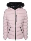 Moncler Herbe Stretch Nylon Hooded Puffer Jacket In Pink