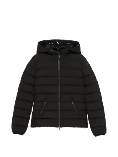 Moncler Herbes Hooded Padded Jacket In Black