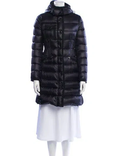 Pre-owned Moncler Hermine Nylon Down Coat In Black