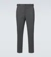 MONCLER HERRINGBONE WOOL-BLEND STRAIGHT PANTS