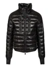 Moncler Black Stretch Nylon Hers Down Jacket In Black