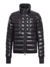 Moncler Black Stretch Nylon Hers Down Jacket In Black