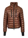 Moncler Hers Zip-fastening Down Jacket In Brown
