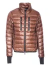 Moncler Hers Zip-fastening Down Jacket In Brown