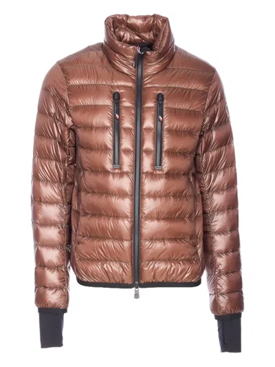 Moncler Hers Zip-fastening Down Jacket In Brown