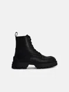 Moncler 'hevea' Black Leather Boots In Black