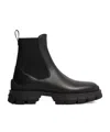 Moncler Hevea Leather Chelsea Ankle Booties In Black