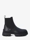 Moncler Bottes Chelsea En Cuir Hevea In Black