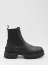 Moncler Bottes Chelsea En Cuir Hevea In Black