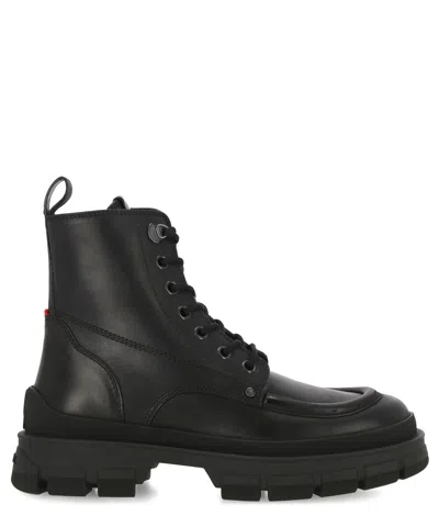 Moncler Hevea City Lace-up Boots In Black