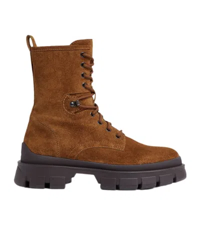 Moncler Hevea Lacing Boots In Brown