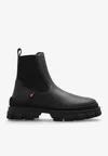 Moncler Bottes Chelsea En Cuir Hevea In Black