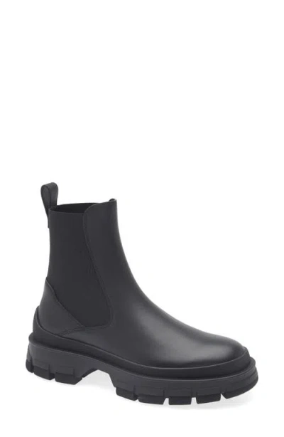 Moncler Hevea Lug Sole Chelsea Boot In Black