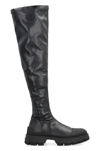 Moncler Women's Hevea Over-the-knee Boots In Black