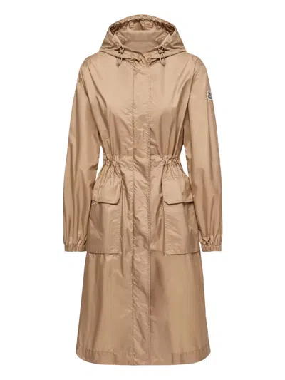 Moncler Hiengos Hooded Parka Coat In Brown