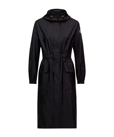Moncler Hiengos Hooded Rain Coat In Black