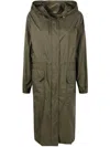 Moncler Hooded Long Jacket Drawstring Waist