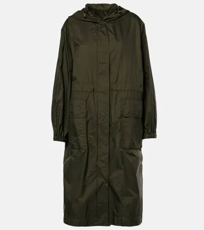 Moncler Hiengos Shell Hooded Coat In Green
