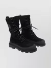 Moncler High Ankle Suede Boots With Rubber Sole In Multi