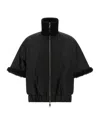 Moncler High Collar Cape In Black