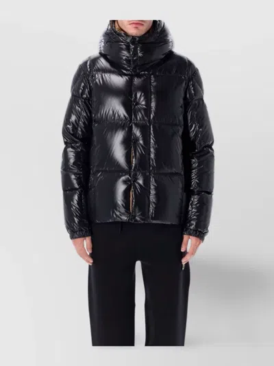 Moncler High Collar Hooded Quilted Down Jacket In Multi