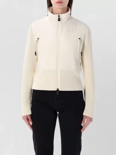 Moncler Grenoble Padded Zip-up Cotton Cardigan In Neutral