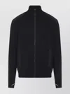 Moncler High Collar Long Sleeve Cardigan With Shoulder Detail In Black