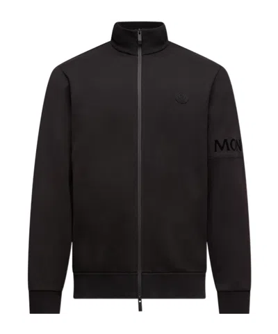 Moncler High Collar Long Sleeve Casual Jacket In Black