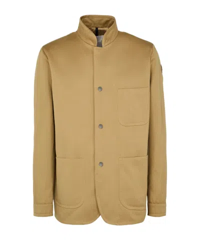 Moncler High Collar Long Sleeve Casual Jacket In Nude