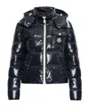 Moncler Navy Blue Andro Hooded Short Jacket In Blue