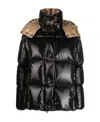 Moncler High-collar Long-sleeved Down Jacket In Black