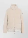 Moncler High Collar Padded Jacket Drawstring Hem In White