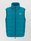 Moncler 'high Collar Padded Vest With Side Zip Pockets' In Blue