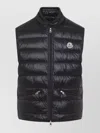Moncler High Collar Puffer Quilted Sleeveless Jacket In Black