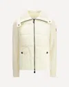 Moncler High Collar Quilted Long Sleeve Jacket In White