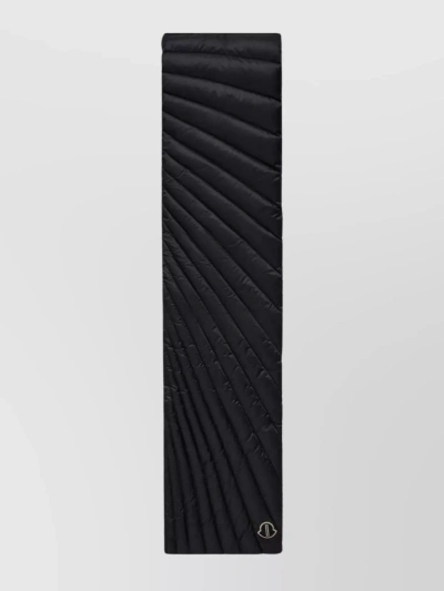 Moncler High Collar Quilted Winter Scarf In Black