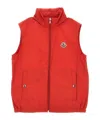 Moncler High Collar Sleeveless Vest In Red