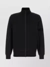 Moncler High Collar Sweatshirt With Ribbed Cuffs And Hem In Black