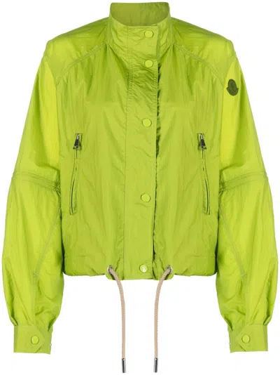 Moncler High-neck Lightweight Jacket In Green