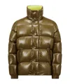 Moncler Dervox Short Down Jacket Green In Brown