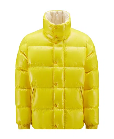 Moncler High-neck Padded Jacket In Yellow
