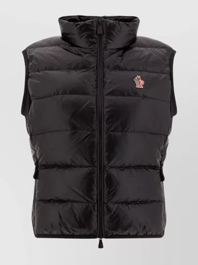 Moncler High Neck Padded Sleeveless Jackets In Black