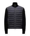 Moncler Padded Wool & Cashmere Zip-up Cardigan Black In Black