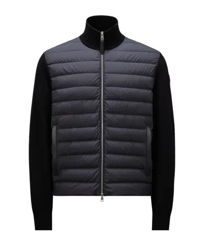 MONCLER MONCLER HIGH NECK PANELLED CARDIGAN