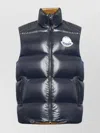 Moncler High Neck Sleeveless Puffer Jacket In Blue
